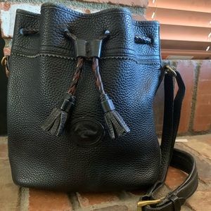 Black Leather Dooney & Bourke Bucket Bag